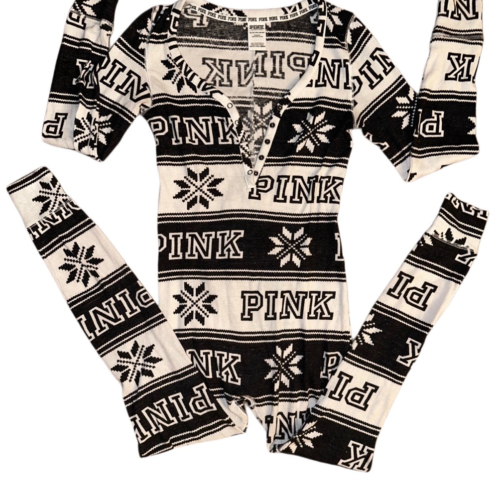 PINK Victoria's Secret Black and White Kids Pajamas